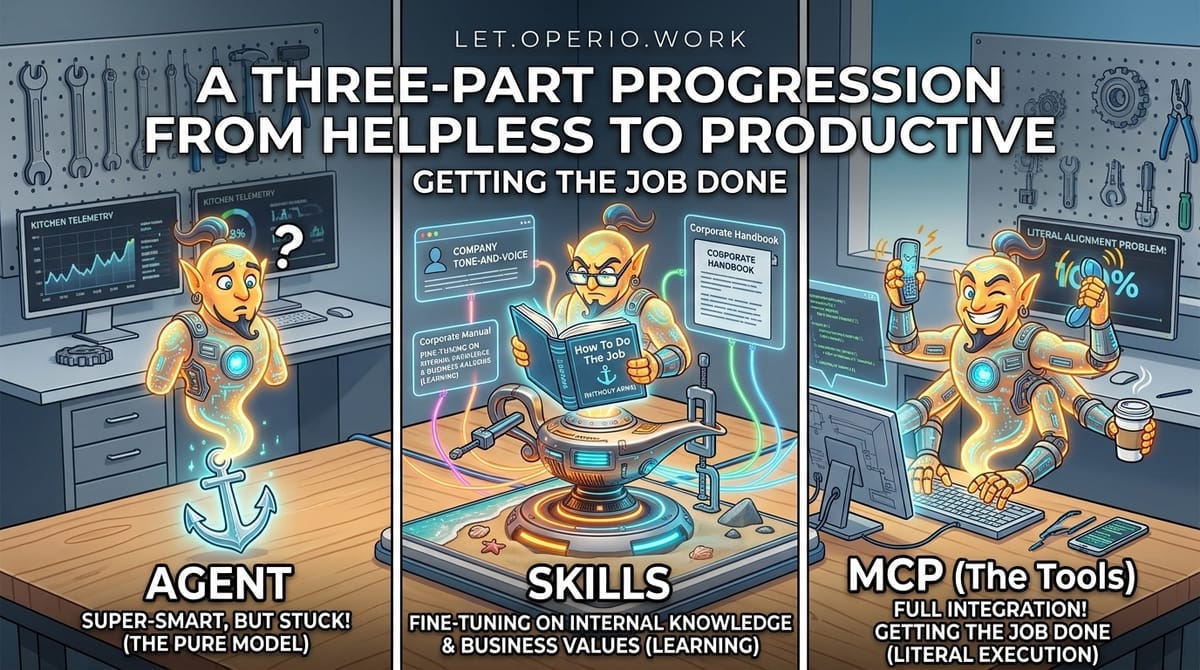 The Brain, The Handbook, and The Keys: How AI Actually Gets Work Done