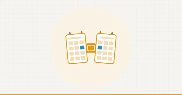 Two calendars facing each other with a single shared slot marked between them.