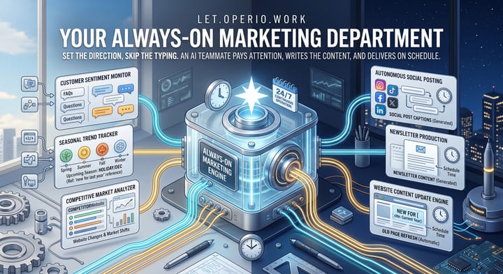 Your Always-On Marketing Department: Set the Direction, Skip the Typing