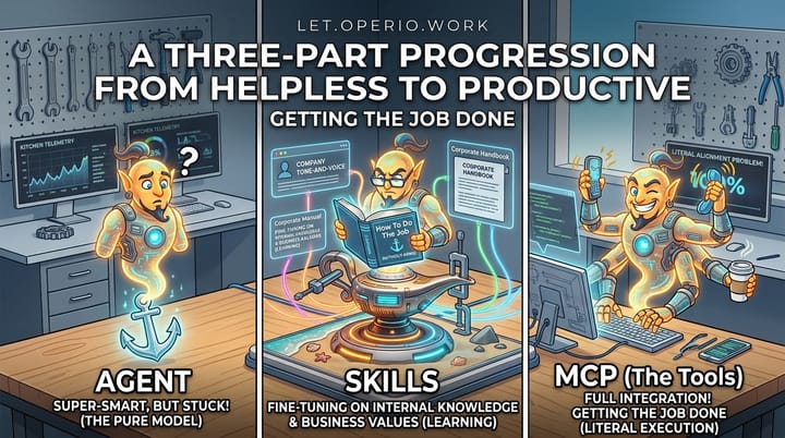 The Brain, The Handbook, and The Keys: How AI Actually Gets Work Done